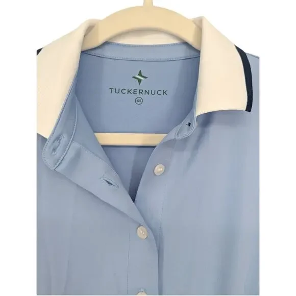 Tuckernuck Blue Sport Shirt Dress XS Golf Tennis Preppy Mini NWT Collared - Picture 4 of 6
